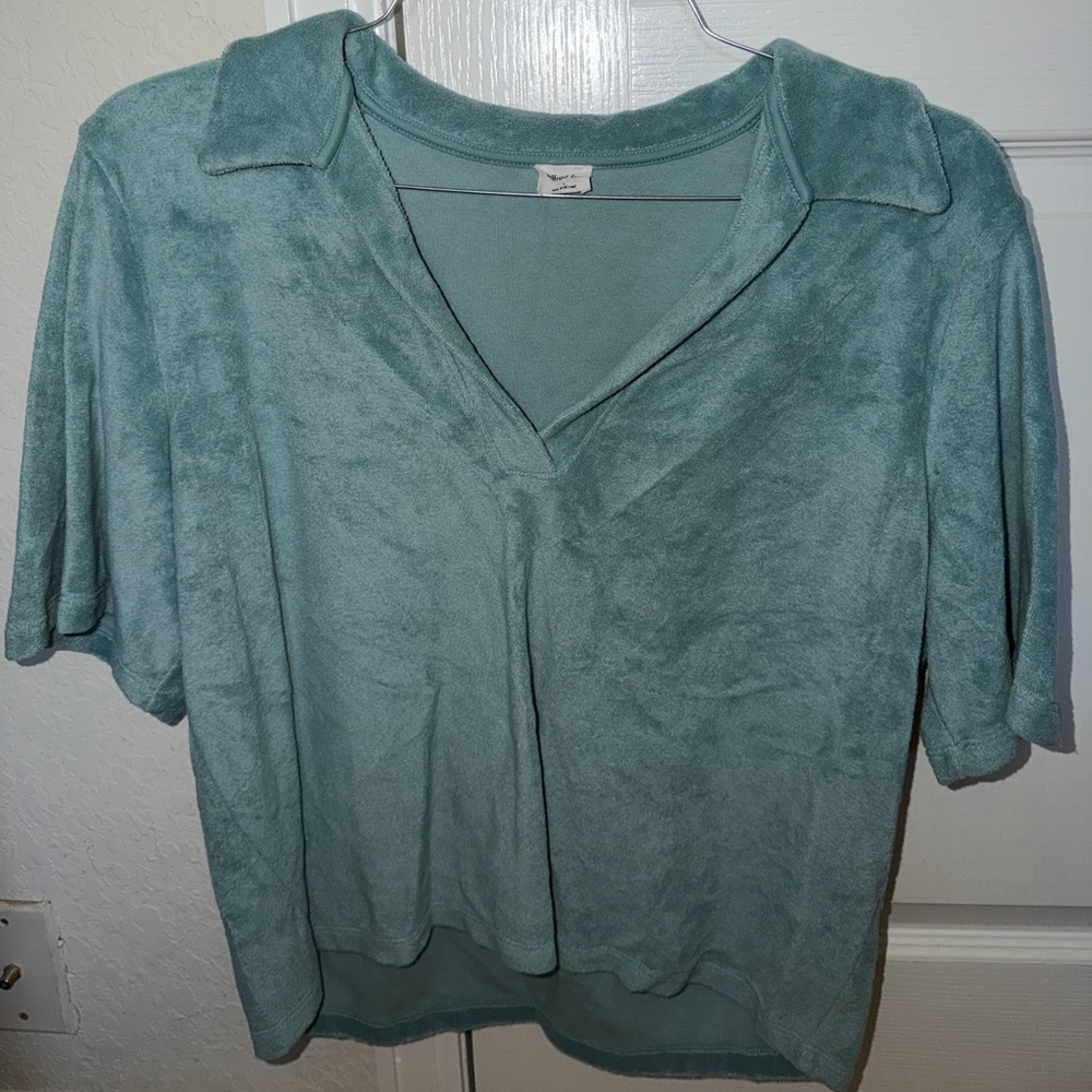 Wilfred Teal Terry Material Collared Top